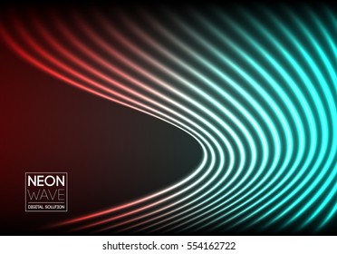 Bright neon lines background with 80s style.