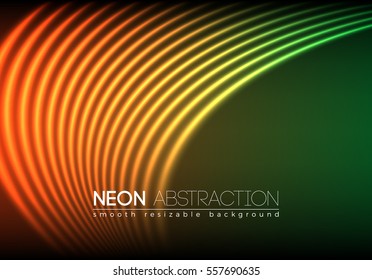 Bright neon lines background with 80s style