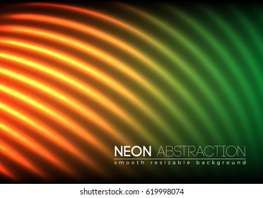 Bright neon lines background with 80s style