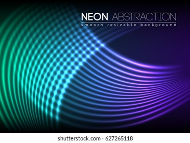 Bright neon lines background with 80s style