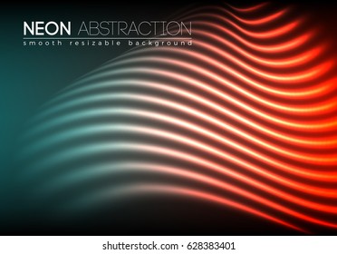 Bright neon lines background with 80s style