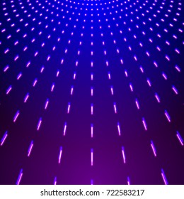 Bright neon lines background with 80s style and short strokes rays