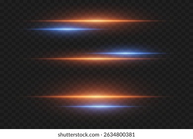 Bright neon lines of movement and light. On a transparent background.