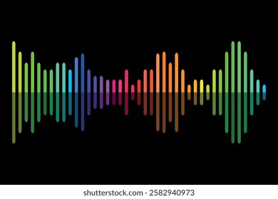 Bright neon modern sound equalizer.