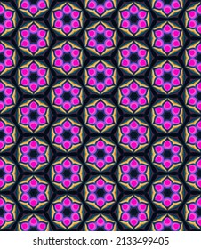Bright and neon multi color seamless pattern texture and template. Multicolored. Colorful ornamental graphic design. Colored mosaic ornaments. Vector illustration. EPS10.