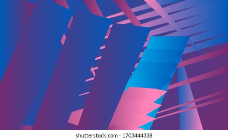 Bright neon pattern of geometric shapes and lines virtual background for online conferences, online transmissions. Colorful background for patterns. Abstract vector design illustration, future concept