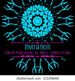 Bright neon postcard for Halloween party.