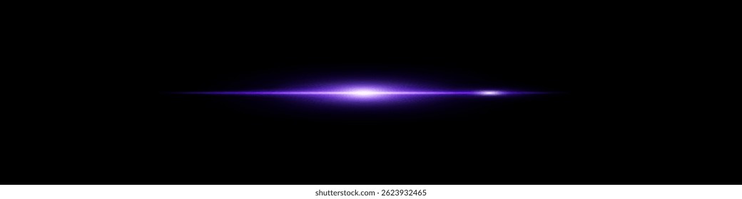 Brilhante neon violeta feixe flare no fundo escuro. Sequência de brilho energético com borda de movimento afiada.