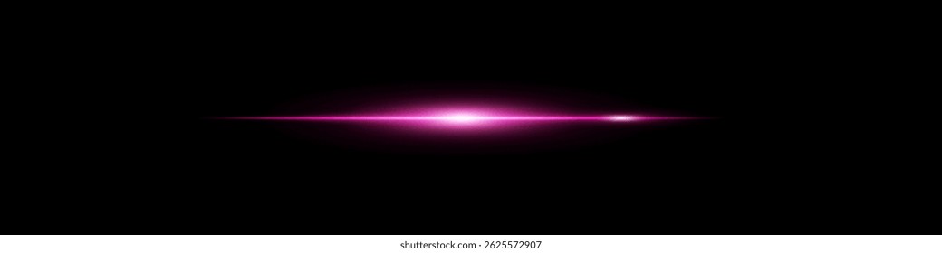 Brilhante neon violeta feixe flare no fundo escuro. Sequência de brilho energético com borda de movimento afiada.