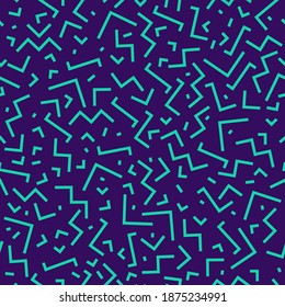 Helles Neon nahtloses trendiges Muster - geometrisches Design. Mode-Retro-Stil 80-90er. Lebhafte, stylische, endlose Textur.