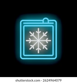 Bright neon sign depicting a freezer, perfect for any business looking to advertise their frozen food or appliance store
