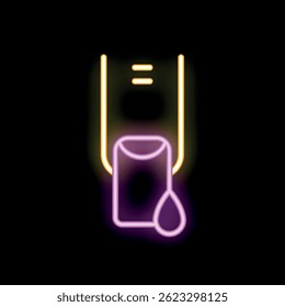 Bright neon sign showing nail polish drying for manicure salon advertisement