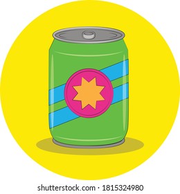 Bright Neon Soda Pop Beer Logo Label Icon Illustration