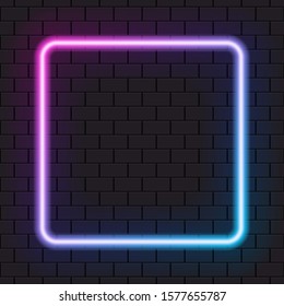 Bright Neon Square Frame Banner Sign Stock Vector (Royalty Free ...