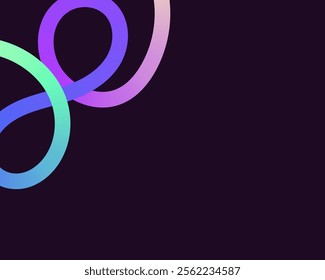 bright, neon squiggle shapes with smooth curves and loops. vivid colors transition through seamless gradients, blending hues like pink, blue, green, and orange, creating a playful, dynamic effect