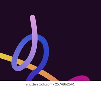 bright, neon squiggle shapes with smooth curves and loops. vivid colors transition through seamless gradients, blending hues like pink, blue, green, and orange, creating a playful, dynamic effect