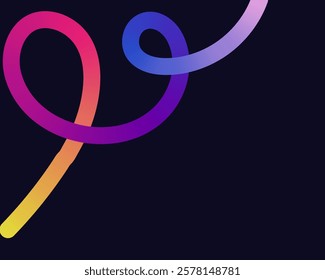 bright, neon squiggle shapes with smooth curves and loops. vivid colors transition through seamless gradients, blending hues like pink, blue, green, and orange, creating a playful, dynamic effect