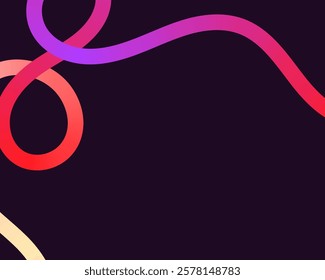 bright, neon squiggle shapes with smooth curves and loops. vivid colors transition through seamless gradients, blending hues like pink, blue, green, and orange, creating a playful, dynamic effect