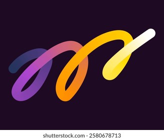 bright, neon squiggle shapes with smooth curves and loops. vivid colors transition through seamless gradients, blending hues like pink, blue, green, and orange, creating a playful, dynamic effect