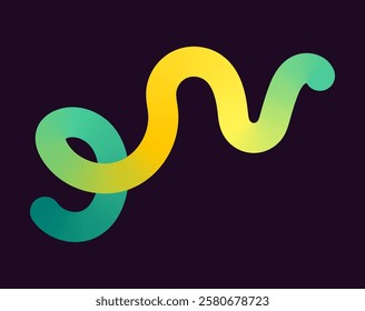 bright, neon squiggle shapes with smooth curves and loops. vivid colors transition through seamless gradients, blending hues like pink, blue, green, and orange, creating a playful, dynamic effect