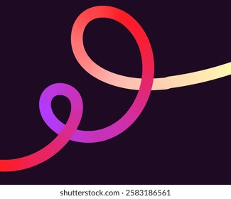 bright, neon squiggle shapes with smooth curves and loops. vivid colors transition through seamless gradients, blending hues like pink, blue, green, and orange, creating a playful, dynamic effect