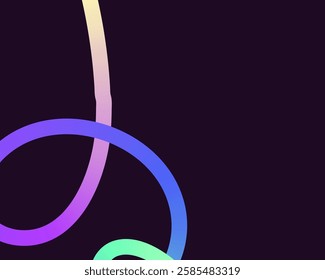 bright, neon squiggle shapes with smooth curves and loops. vivid colors transition through seamless gradients, blending hues like pink, blue, green, and orange, creating a playful, dynamic effect.