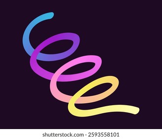 bright, neon squiggle shapes with smooth curves and loops. vivid colors transition through seamless gradients, blending hues like pink, blue, green, and orange, creating a playful, dynamic effect