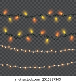 Bright Neon String Lights for Party Decoration .Vector illustration