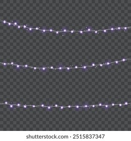 Bright Neon String Lights for Party Decoration .Vector illustration