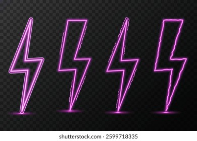 Bright neon thunder flash flickers dynamically, sparking futuristic digital aesthetic. Surging electrical beams cascade swiftly, illuminating mystic storm landscapes. Thunderbolt glow vibrates