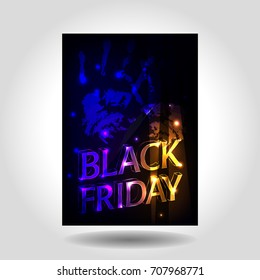 bright neon vector poster to black Friday. Vector invitation card, card, postcard, flyer.