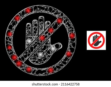 La malla de red brillante no toca el icono con manchas luminosas. La constelación iluminada se genera a partir de no tocar el icono vectorial ni las líneas de cruce. El marco luminoso no toca,