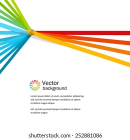 Bright neutral background with tapes - a rainbow. Vector.