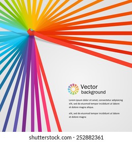 Bright neutral background with tapes - a rainbow. Vector.