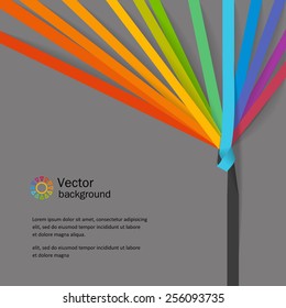 Bright neutral background with tapes - a rainbow. Vector.