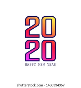 Bright New 2020 year banner design.  Vector illustration. 