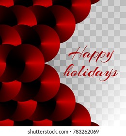 Bright New Year background for an invitation card design with red round disks and a metallic gradient