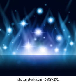 bright night background with stars and abstract smoke