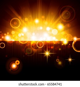 bright night background with stars and lights