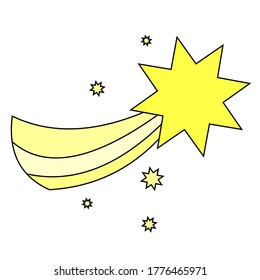 bright night yellow star in the sky