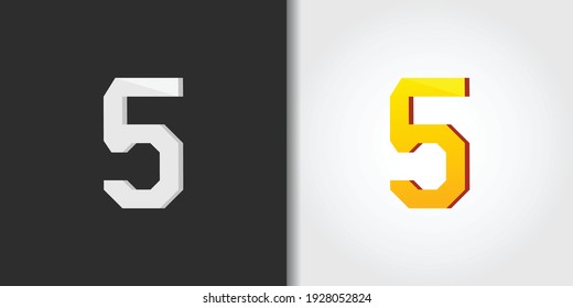 número brillante 5 conjunto de logotipo plantilla de idea vector