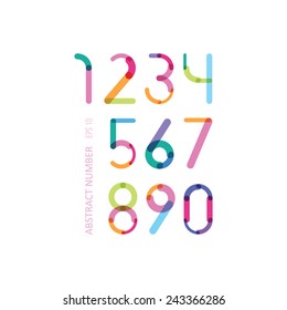 the bright numbers consisting of details of different thickness