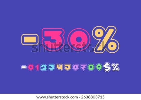 Bright numbers, multi colored numerals, vector illustration 10EPS