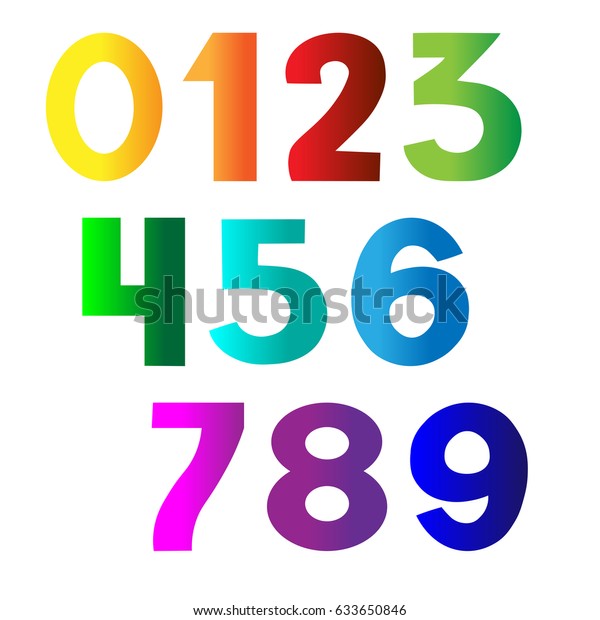 Bright Numbers Set Stock Vector (Royalty Free) 633650846
