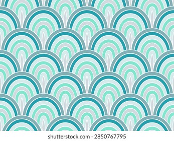 Bright ocean fish squama vector repeat ornament. Playful snakeskin texture. Fabric sea fish scale print. Dreamy lizard skin background. Chinese traditional motif.