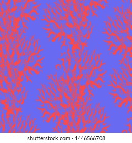 Bright ocean seamless Pattern with sea  corals. Cheerful background for textiles, pillow and interior decoration, web page background, wrapping paper, cosmetics, food and drink package decoration. 