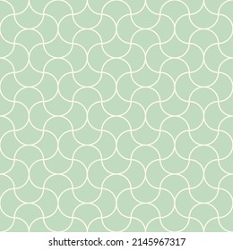 Helles ogee nahtloses Muster. Abstrakter, stylisierter Vektorhintergrund mit Motiven in der Kammerform und gewellten Linien. Mosaikhintergrund mit marokkanischer Waage
