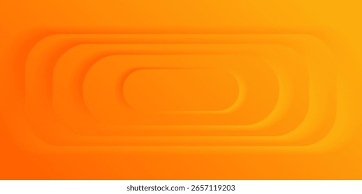 Fondo abstracto naranja brillante con Formas redondeadas en capas y diseño de gradiente suave.