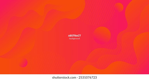 Fundo abstrato laranja brilhante com formas simples e linhas onduladas. Design laranja fresco e colorido. Popular e moderno com conceito de sombra 3d. eps10