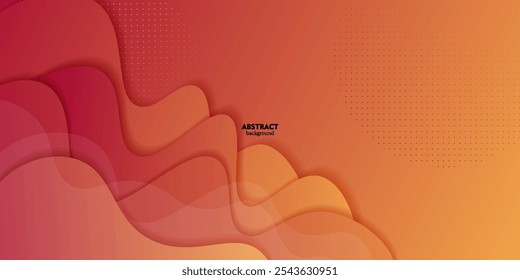 Fundo abstrato laranja brilhante com forma de onda simples. Popular e moderno com conceito de sombra 3d. Eps10